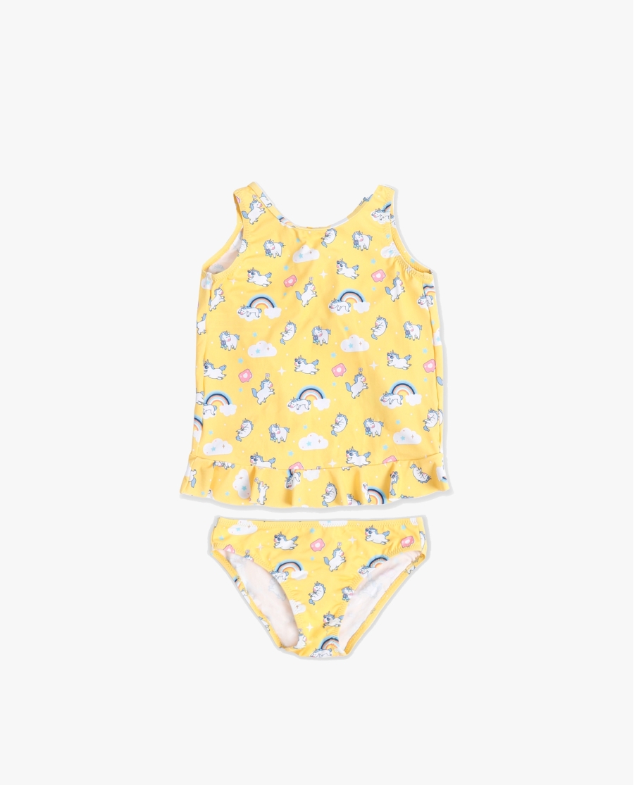 MR WONDERFUL Bikini Camiseta Unicornios para Niña AMARILLO