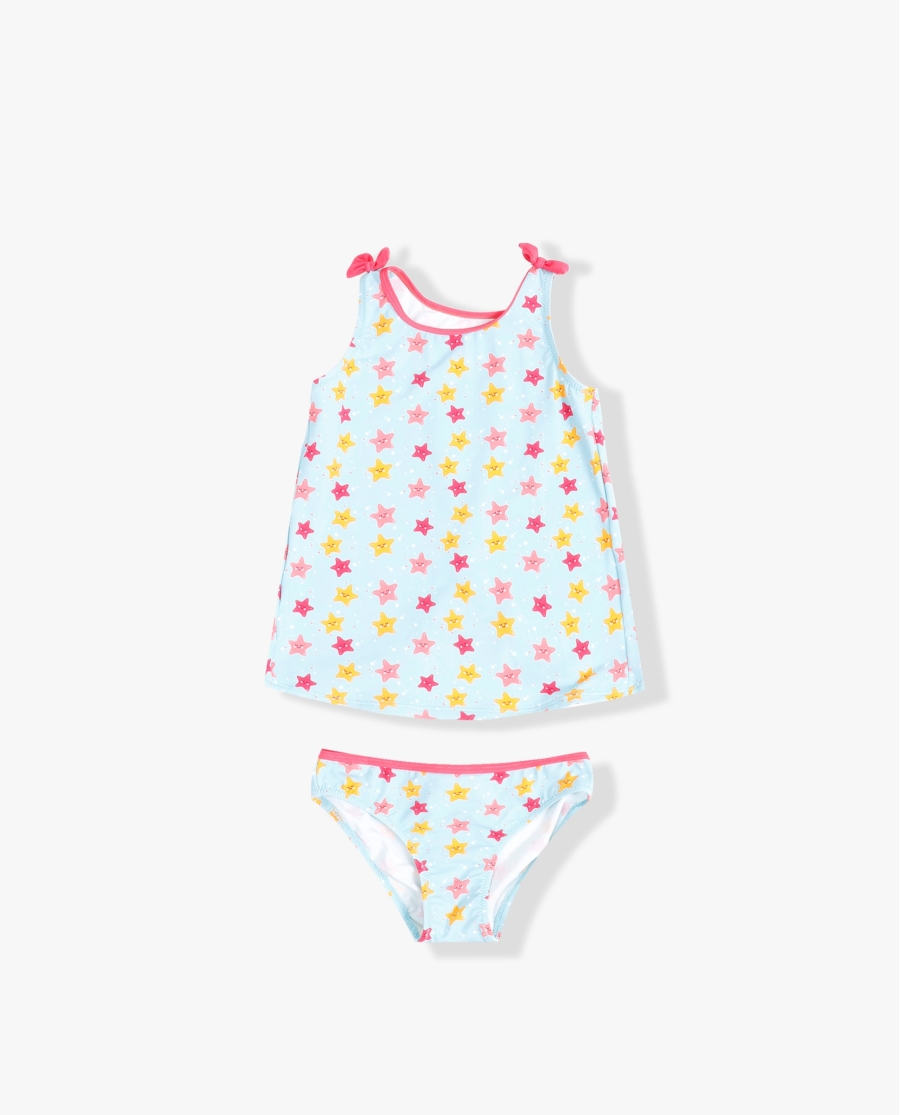 MR WONDERFUL Bikini Camiseta Estrellas para Niña AZUL