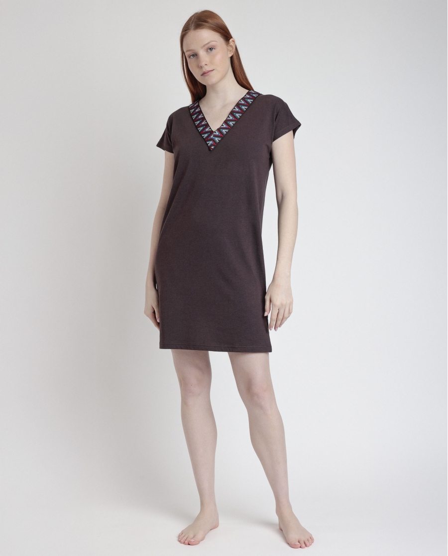 ADMAS Vestido Sailor Club para Mujer CHOCOLATE