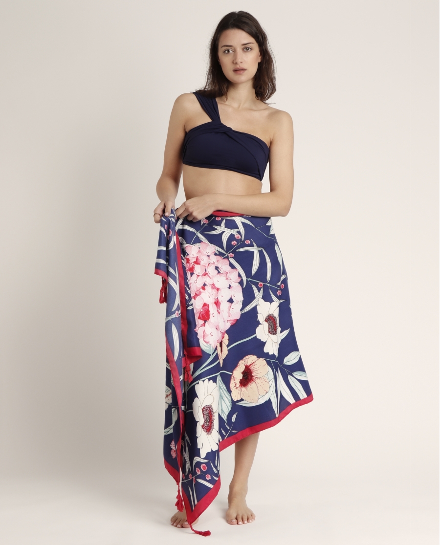 ADMAS Pareo Hydrangea para Mujer AZUL