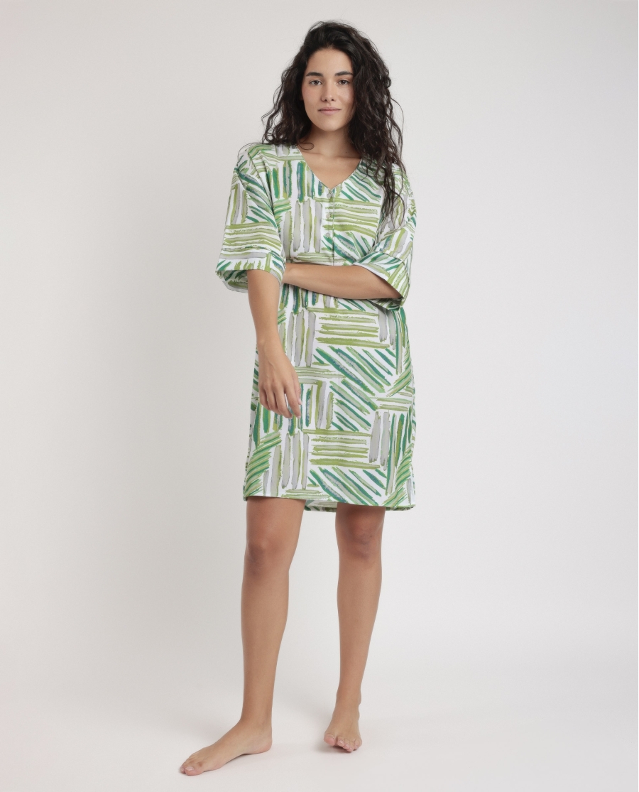 ADMAS Vestido Kimono Manga Francesa Green Summer para Mujer VERDE