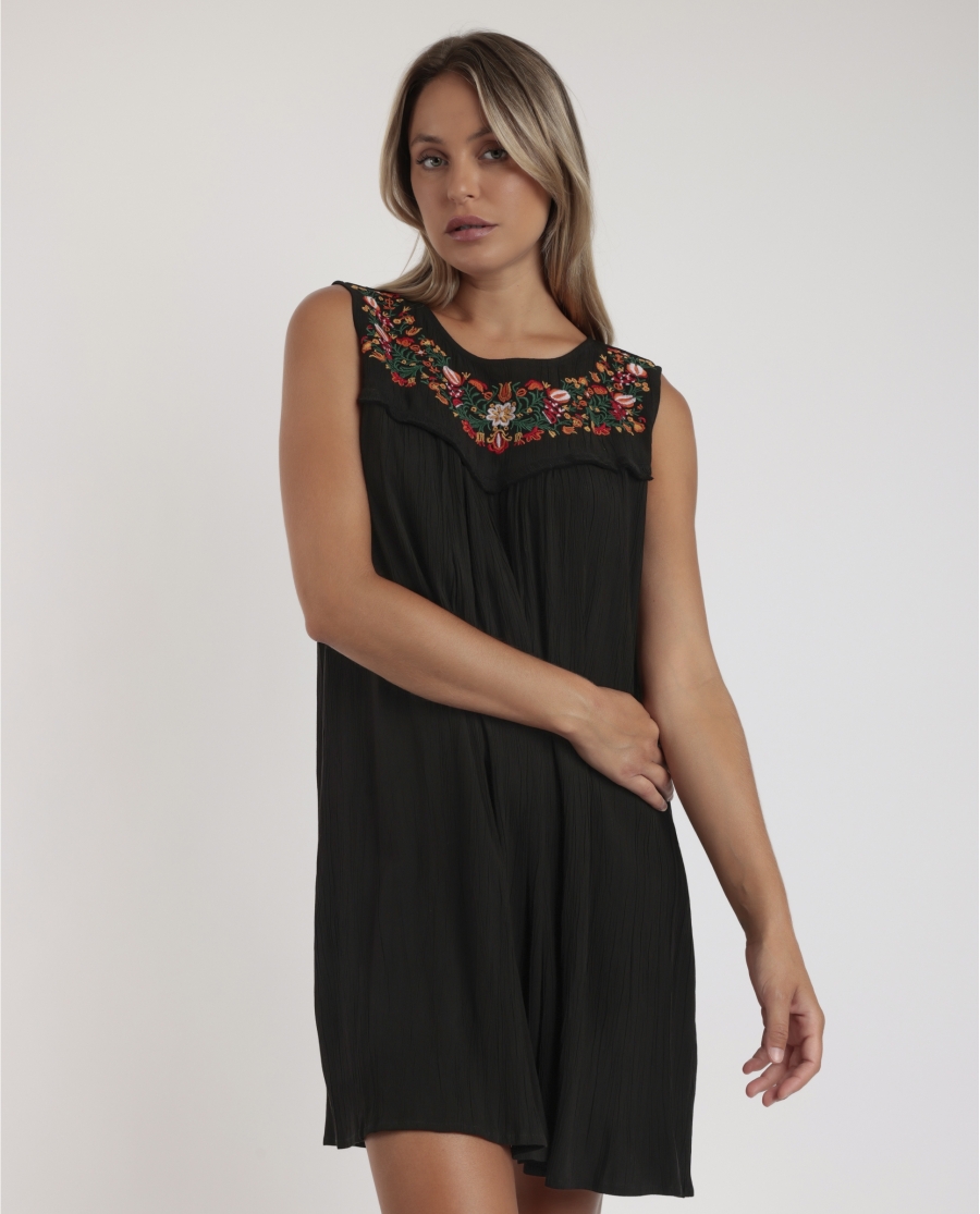 ADMAS Vestido Sin Mangas Garden Of Delights para Mujer NEGRO
