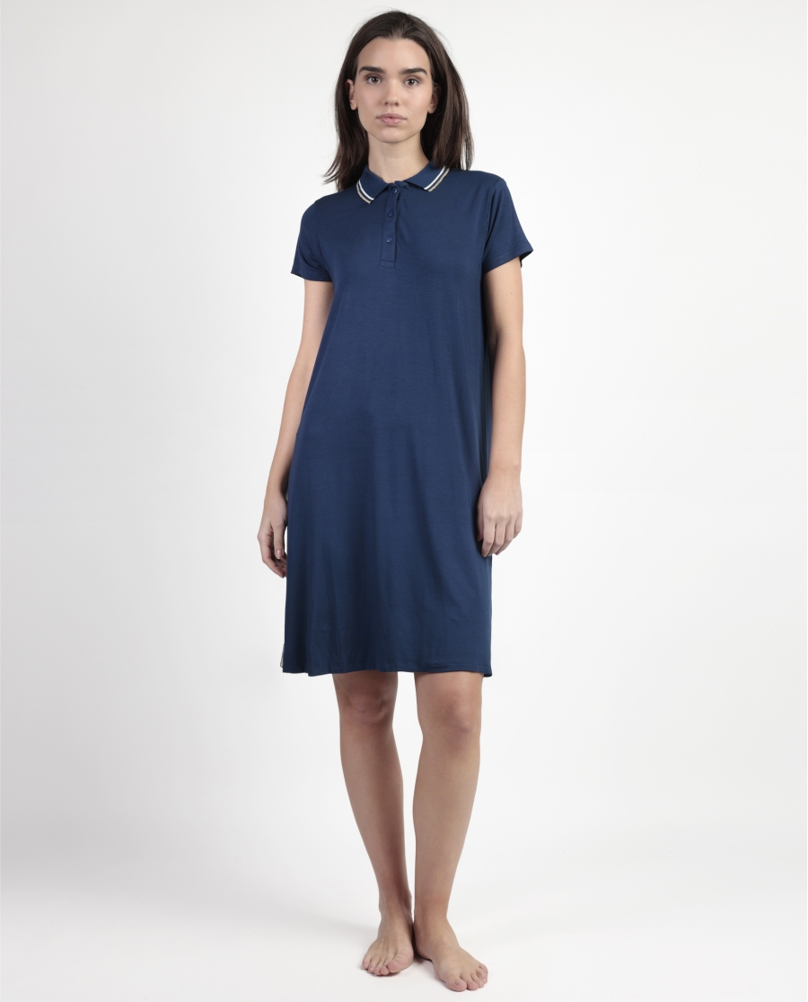 ADMAS Vestido Manga Corta Polo Sport Luxe para Mujer MARINO