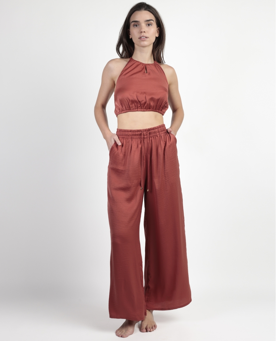 ADMAS Conjunto Top + Pantalón Satinee Beach para Mujer CALDERA