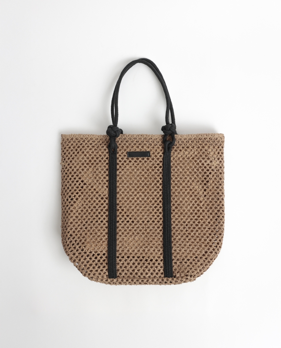ADMAS Bolso Playa Tiras Negras para Mujer NATURAL