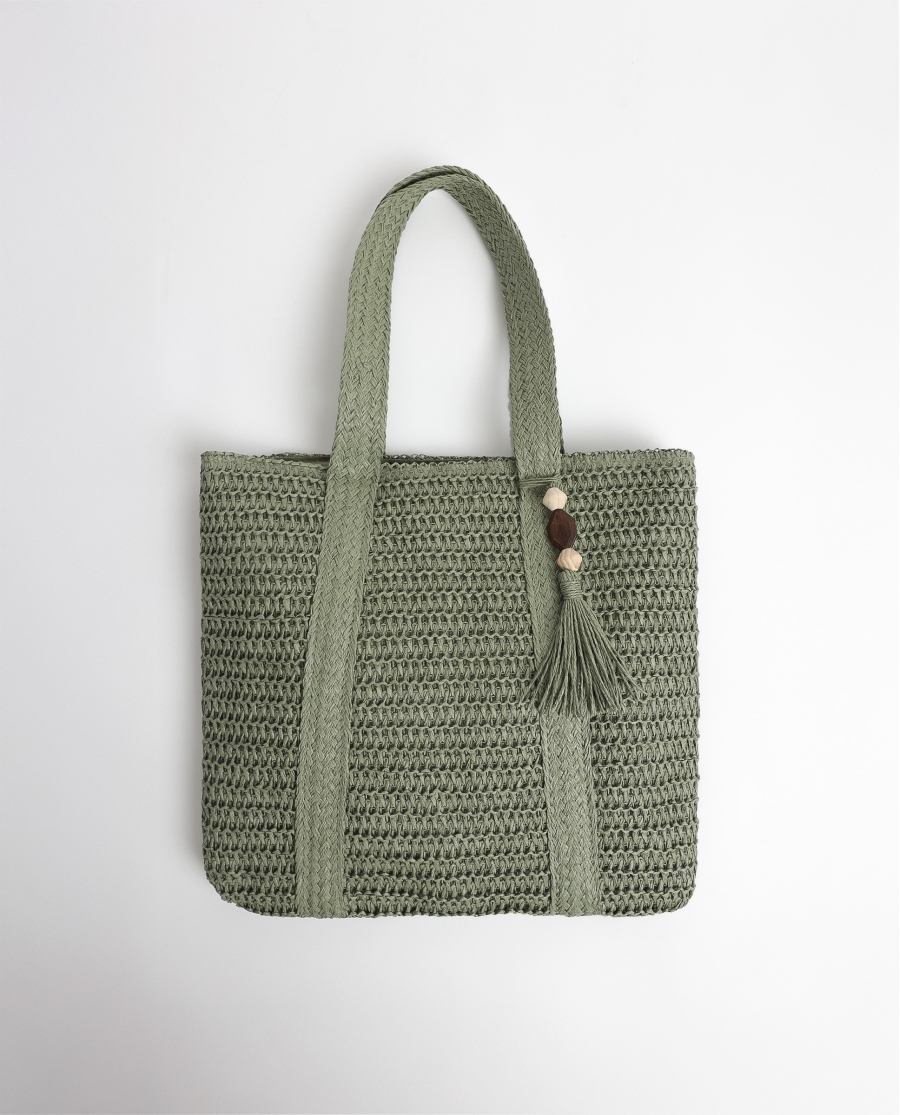 ADMAS Bolso Playa Verde Hoja Tassels para Mujer VERDE HOJA