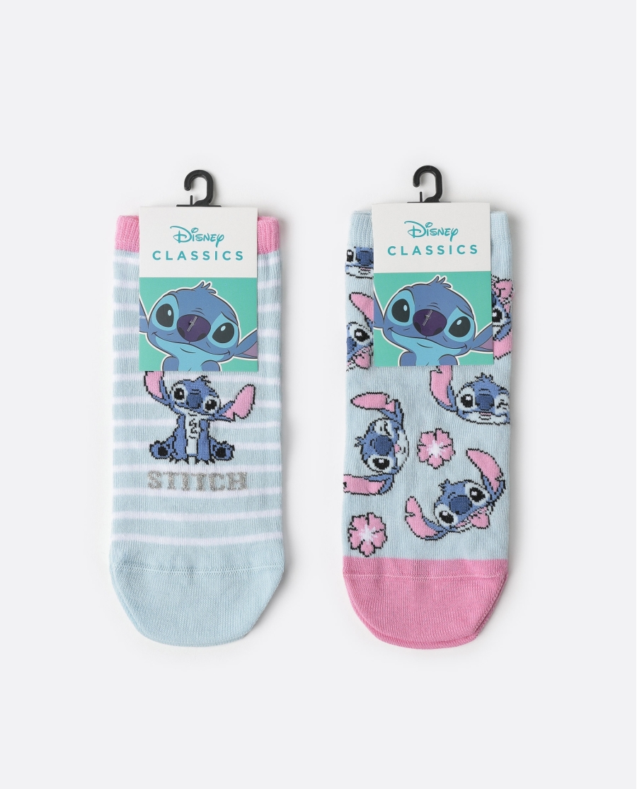 DISNEY Calcetín Tobillero Stitches para Mujer, (Caja de 6 pares) SURTIDO