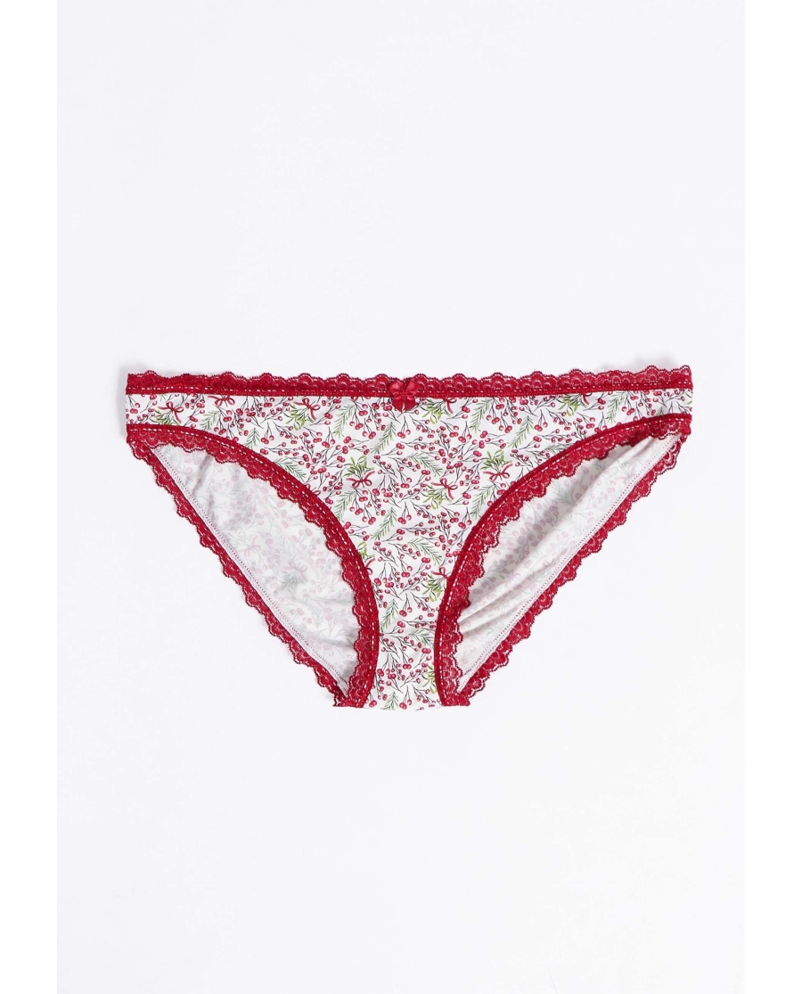 ADMAS Braguita Estampada para Mujer, (Caja de 12 unidades) ROJO RUBÍ
