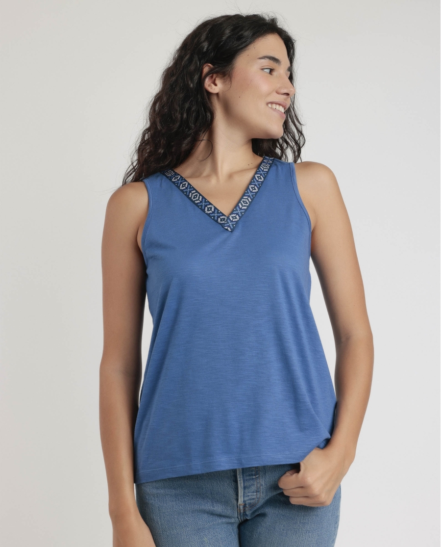 ADMAS Camiseta Sin Mangas Mexico para Mujer AZUL