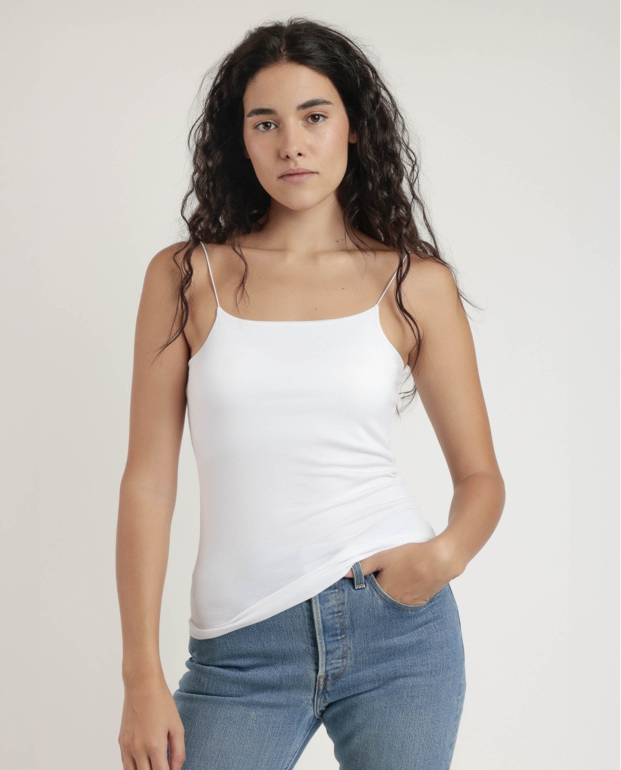 ADMAS Camiseta Interior Tirantes Invisible para Mujer BLANCO