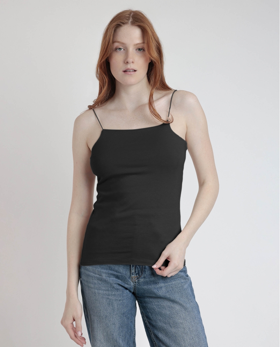 ADMAS Camiseta Interior Tirantes Invisible para Mujer NEGRO