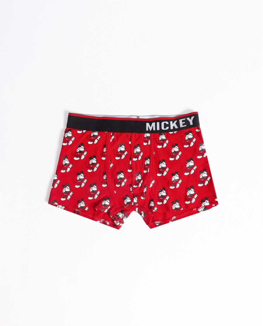 DISNEY Calzoncillo/Bóxer Mickey State Caja Metal Regalo para Niño, (Caja 12 unidades) ROJO