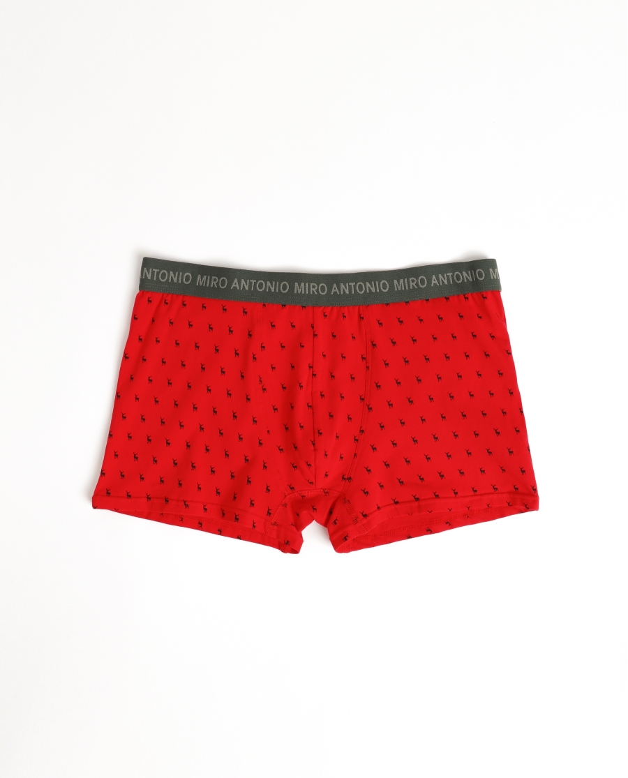 ANTONIO MIRO Calzoncillo/Bóxer Ciervos Bote Metal Regalo para Hombre ROJO