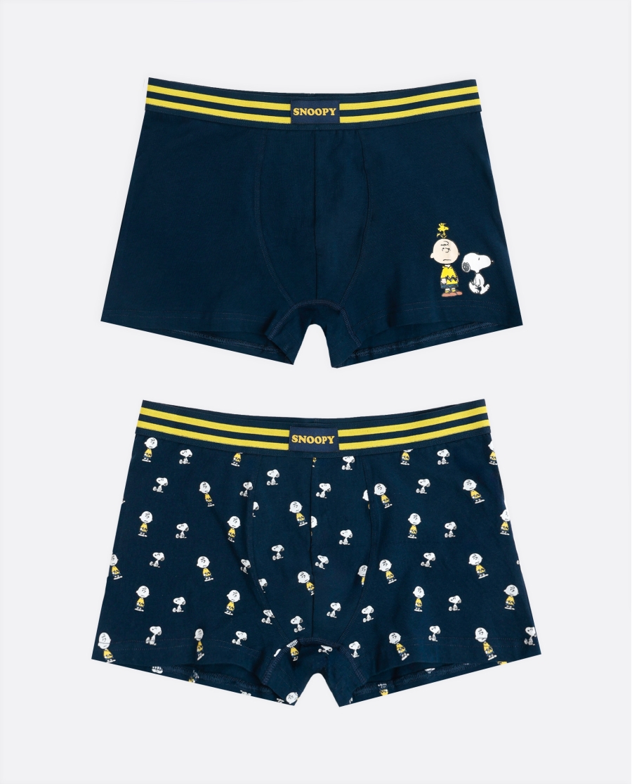 PEANUTS Calzoncillo/Bóxer Charlie & Snoopy para Hombre, (Caja de 2 unidades) PACK FANTASIA