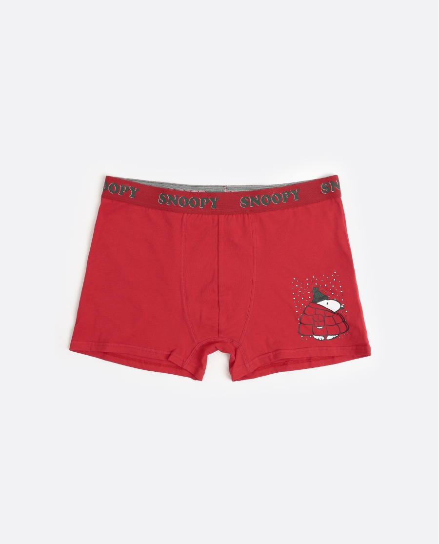 PEANUTS Calzoncillo/Boxer Let It Snow Home para Hombre ROJO