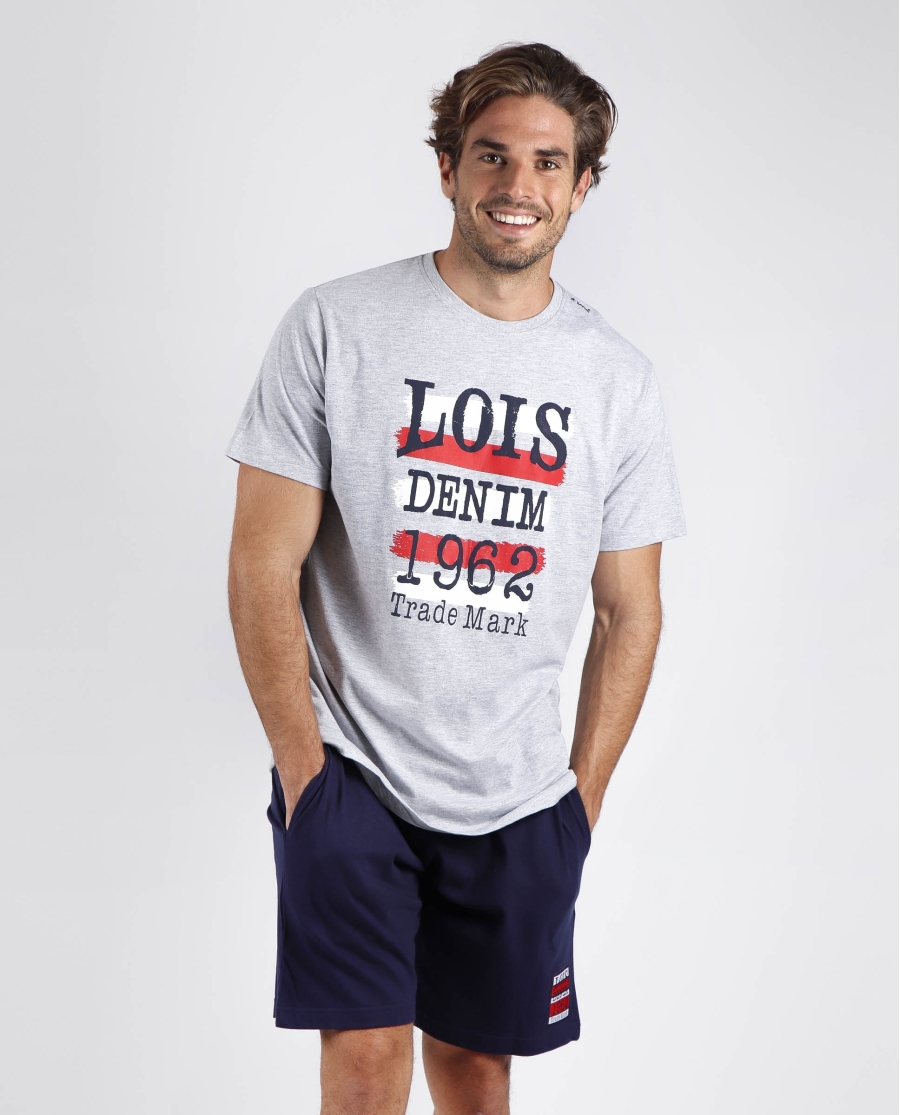LOIS Pijama Manga Corta Excess para Hombre GRIS JASPE