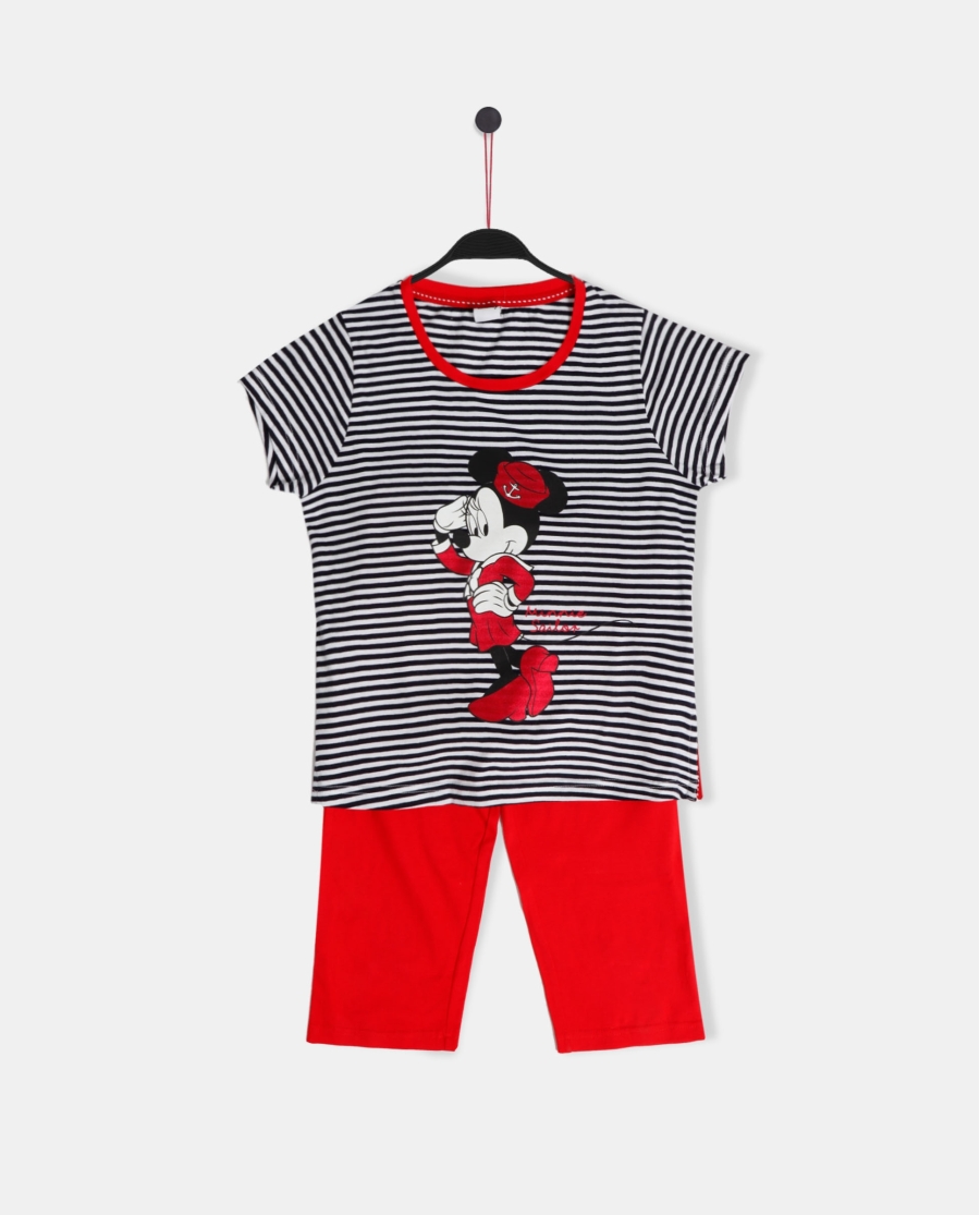 DISNEY Pijama Manga Corta Minnie Sailor para Niña MARINO