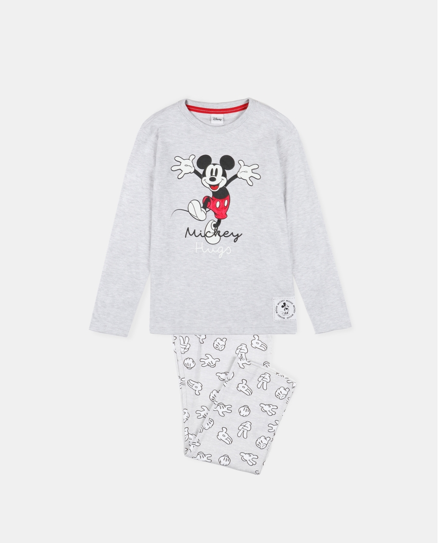 DISNEY Pijama Manga Larga Mickey Gris para Niño GRIS JASPE