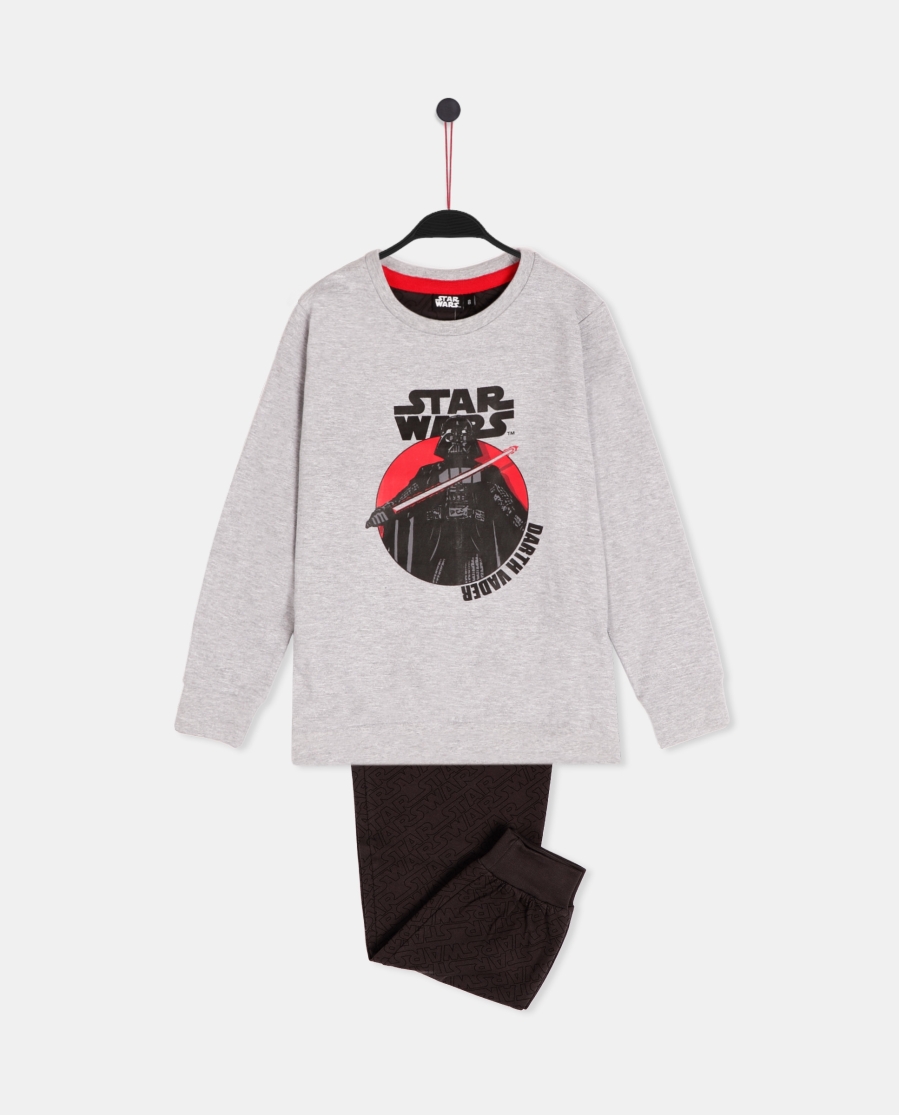 STAR WARS Pijama Manga Larga Darth Vader para Niño GRIS JASPE