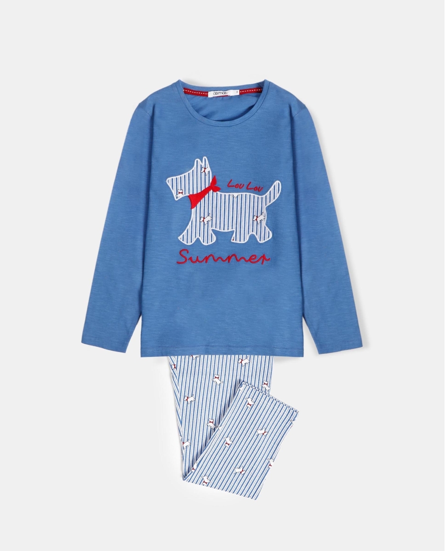 ADMAS Pijama Manga Larga Lou Lou Summer para Niña AZUL