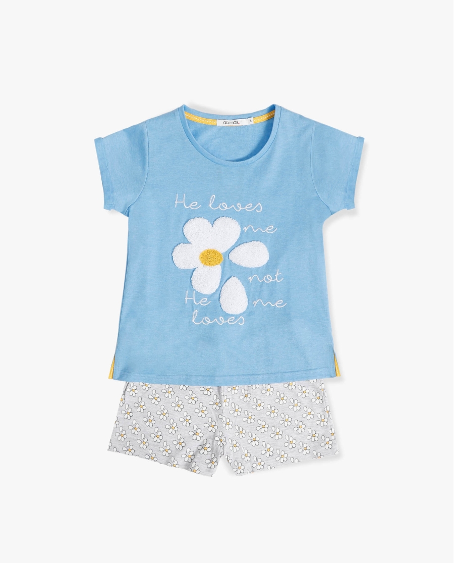 ADMAS Pijama Manga Corta Be Yourself para Niña AZUL