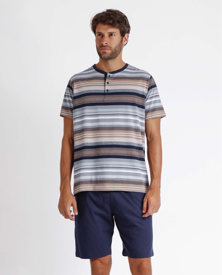 ANTONIO MIRO Pijama Tapeta Manga Corta Mackenzie para Hombre MARINO
