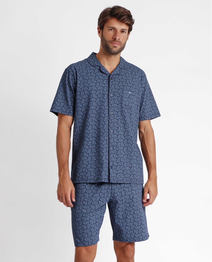 ANTONIO MIRO Pijama Abierto Manga Corta Court para Hombre MARINO
