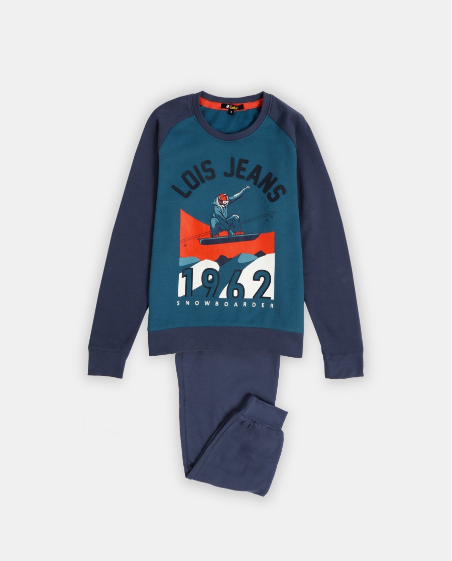 LOIS Pijama Manga Larga Ranglan XGames para Niño AZUL