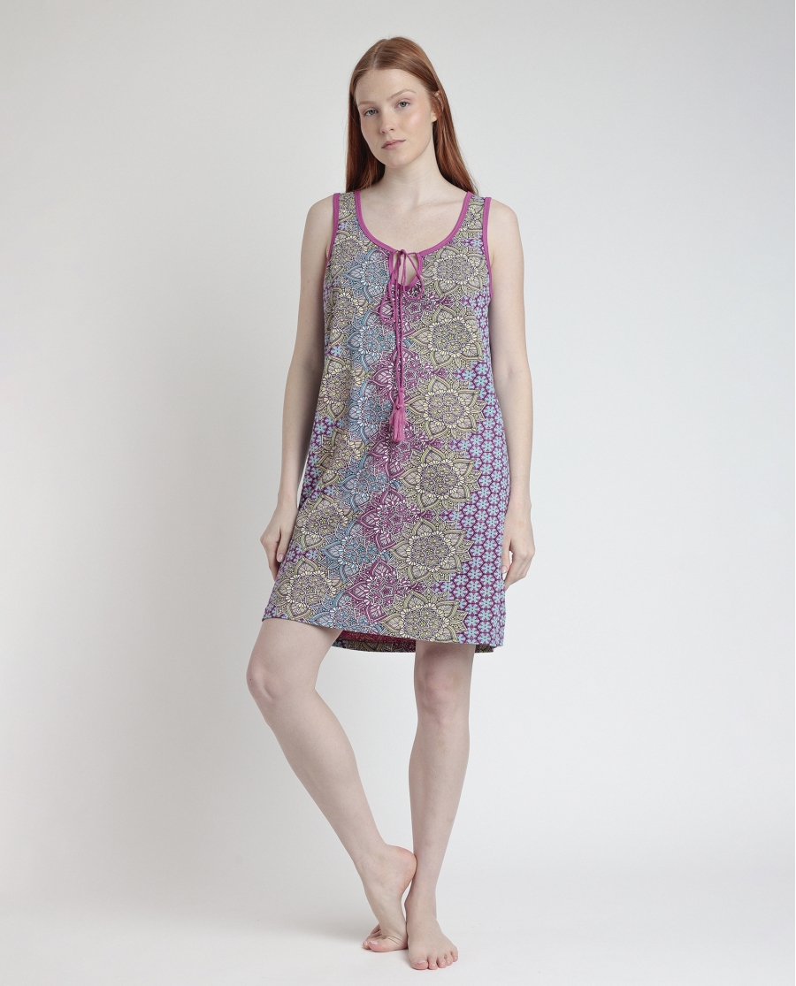 ADMAS Camisola Sin Mangas Mandala Flower para Mujer MORADO