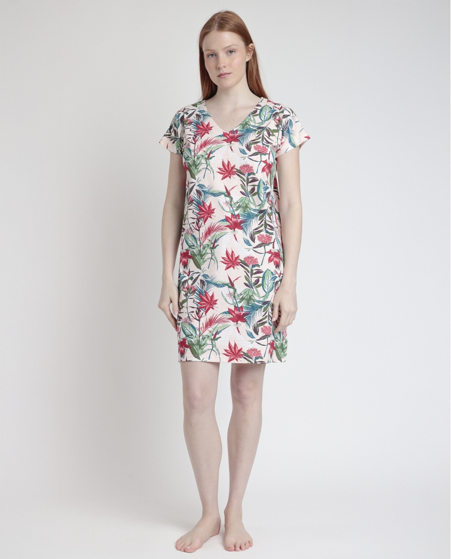 ADMAS GARDEN Camisola Manga Caída Tropical Spirit para Mujer ROJO