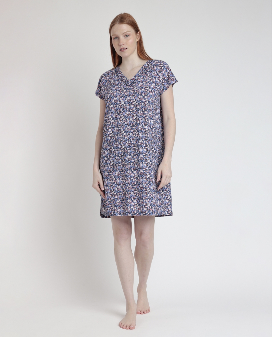 ADMAS Camisola Manga Caída Blue And Pink Liberty para Mujer MARINO