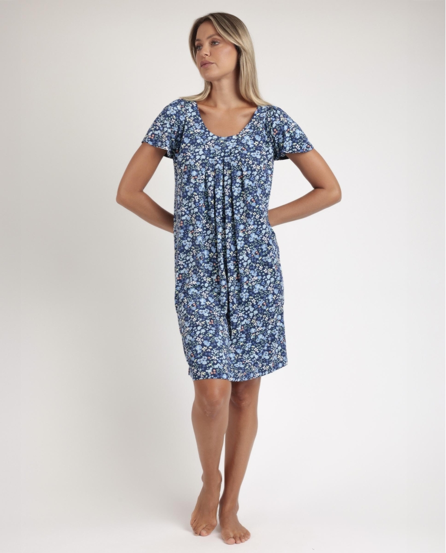 ADMAS GARDEN Camisola Manga Caída Water Lily para Mujer AZUL