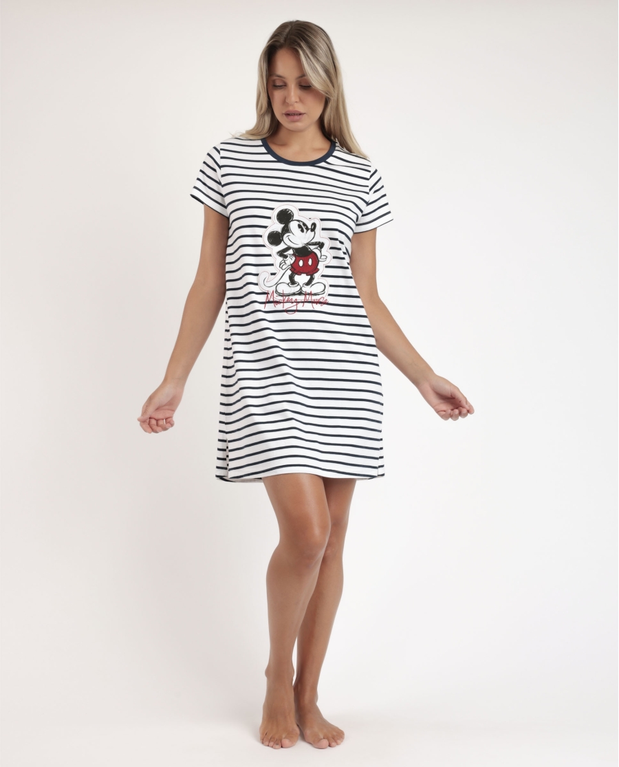 DISNEY Camisola Manga Corta Mickey Patch para Mujer MARINO