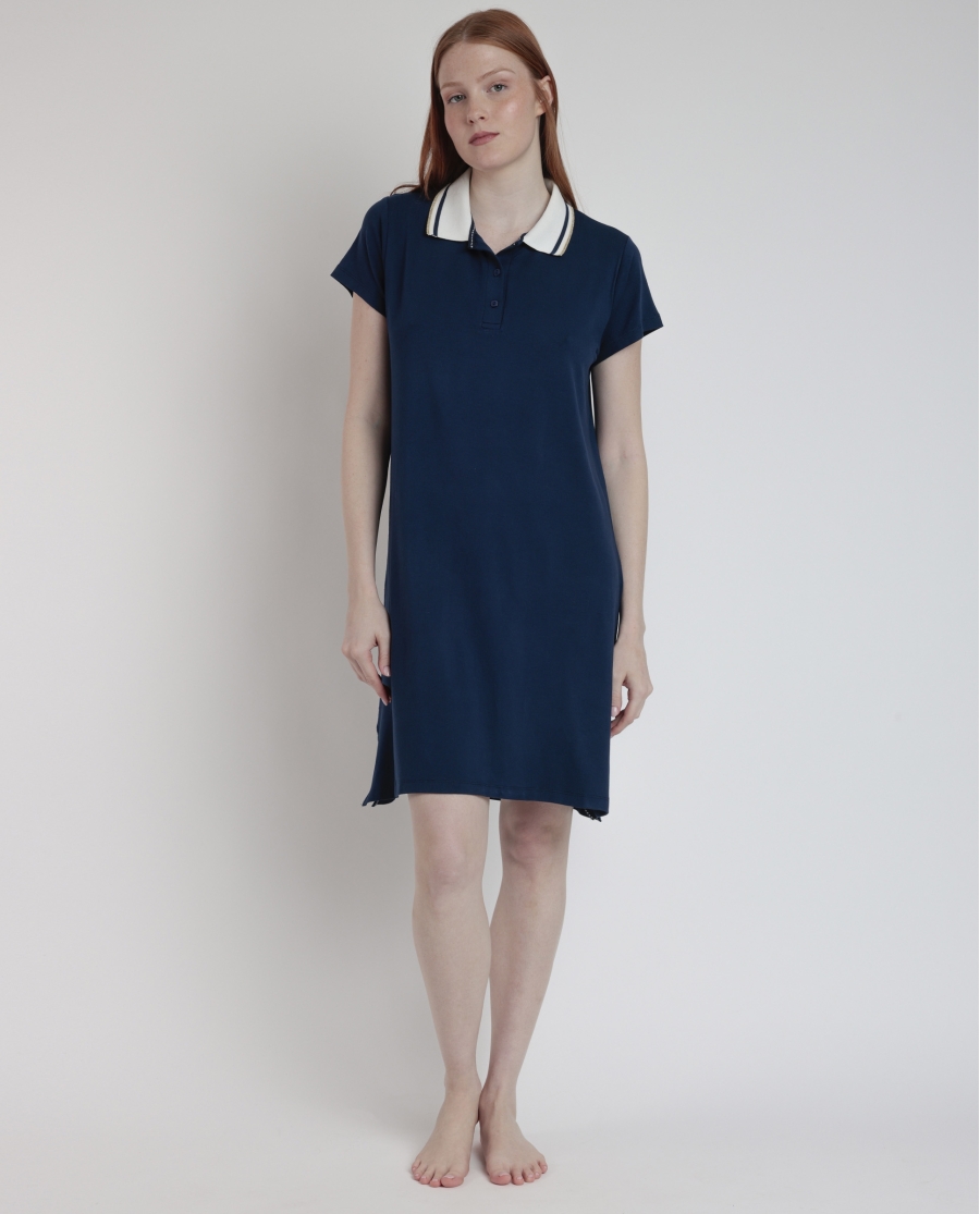 ADMAS Camisola Manga Corta Trip para Mujer MARINO