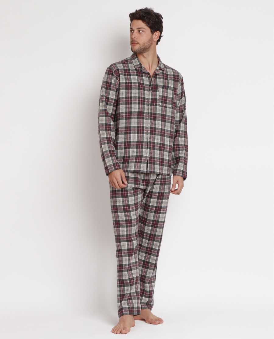 ANTONIO MIRO Pijama Abierto Manga Larga Cobblestone para Hombre BEIGE