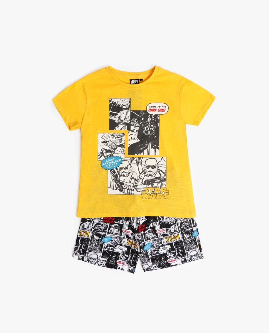 STAR WARS Pijama Manga Corta Summer Comic para Niño AMARILLO
