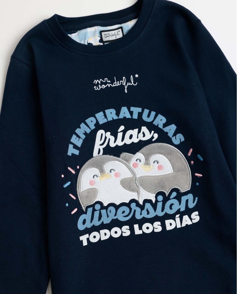 MR WONDERFUL Pijama Manga Larga Temperaturas Frías para Niña AZUL