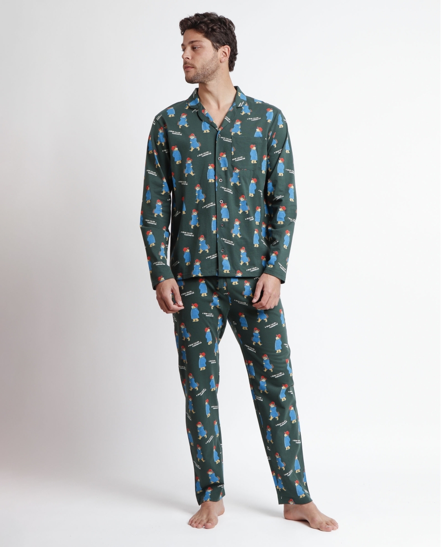 PADDINGTON Pijama Abierto Manga Larga Marmalade para Hombre VERDE