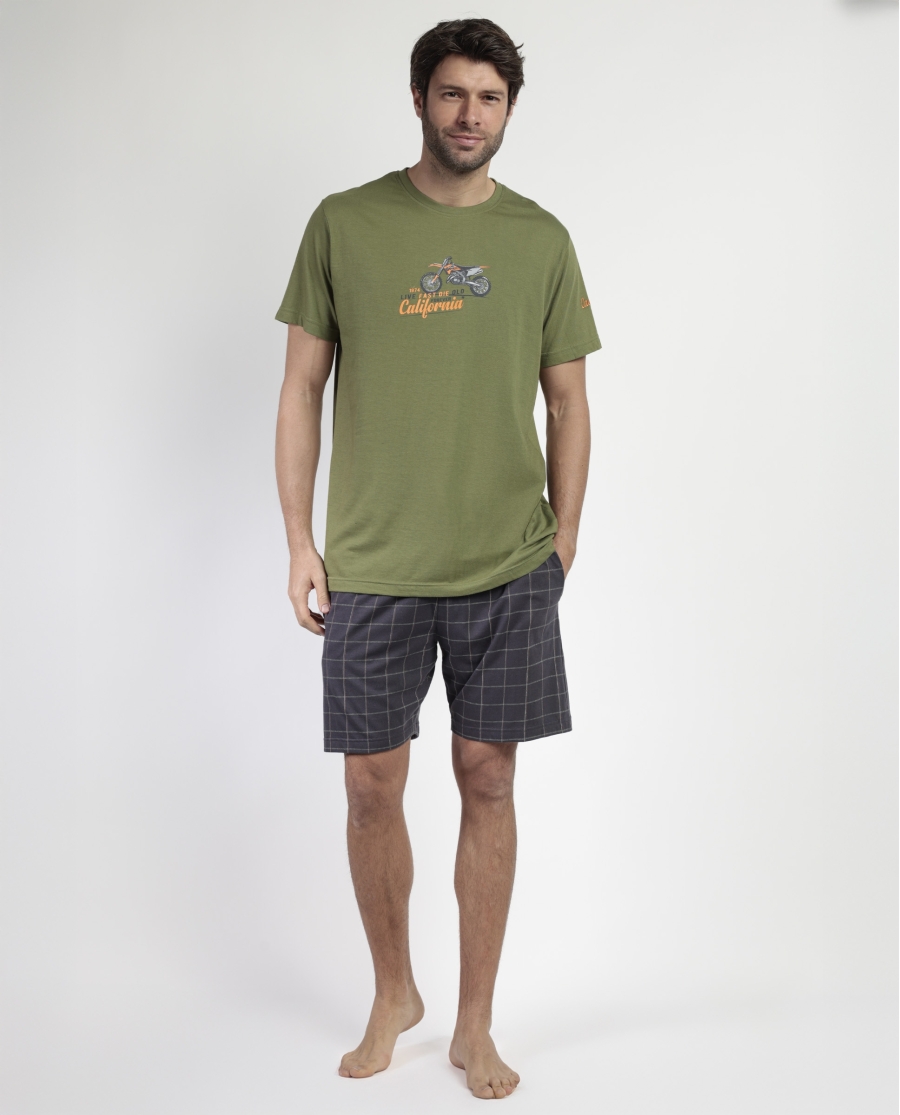ADMAS Pijama Manga Corta Generals para Hombre CAQUI