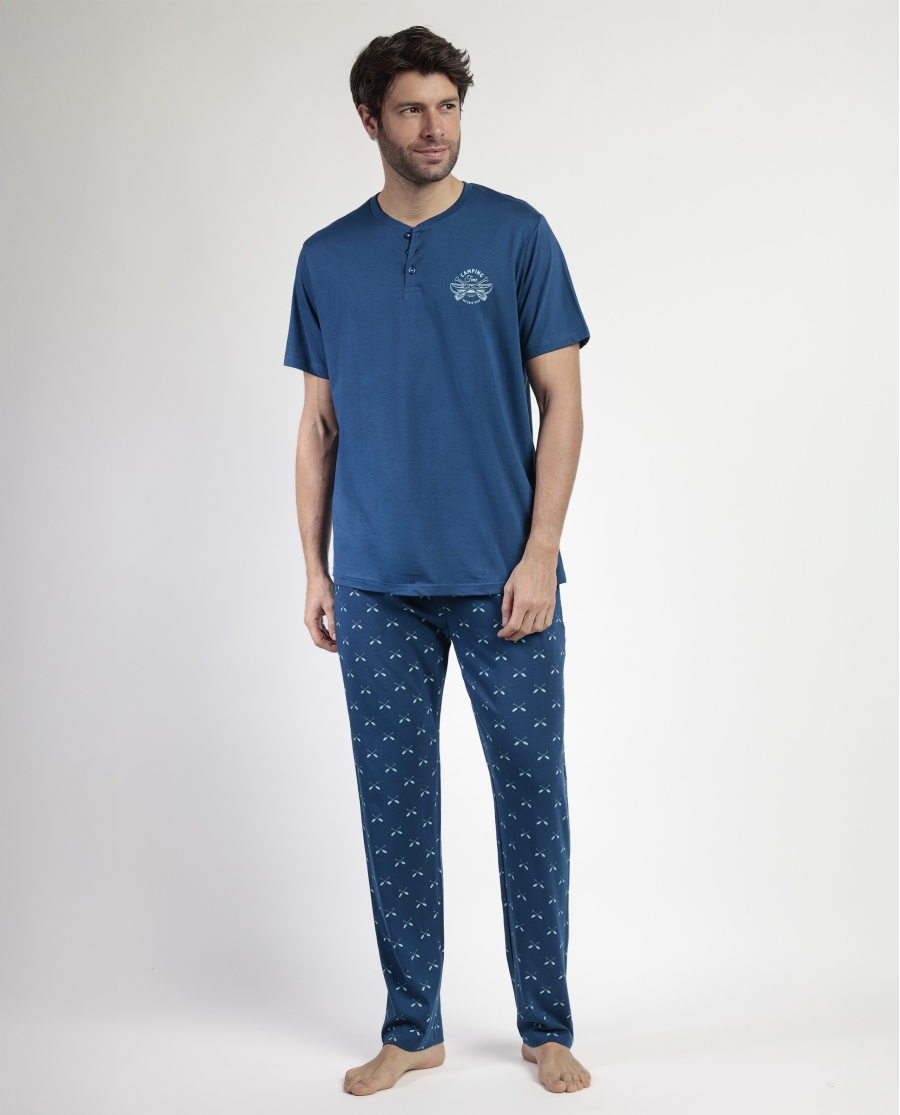 ANTONIO MIRO Pijama Manga Corta Canoe para Hombre AZUL