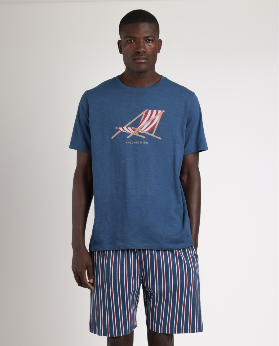ANTONIO MIRO Pijama Manga Corta Generals para Hombre AZUL