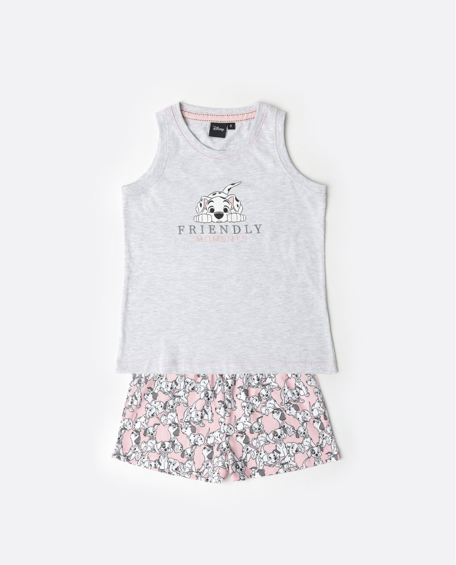 DISNEY Pijama Sin Mangas Dalmatians para Niña GRIS JASPE