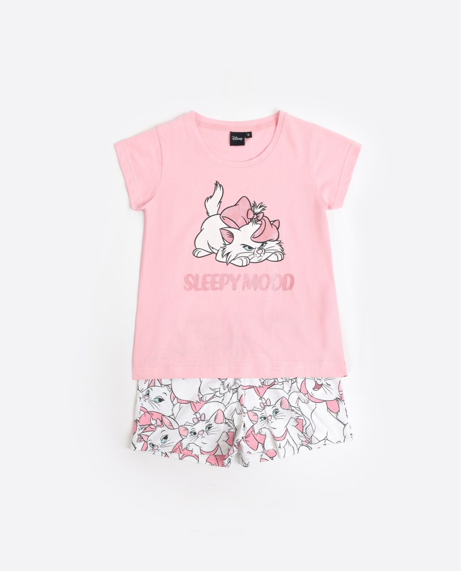 DISNEY Pijama Manga Corta Sleepy Marie para Niña ROSA