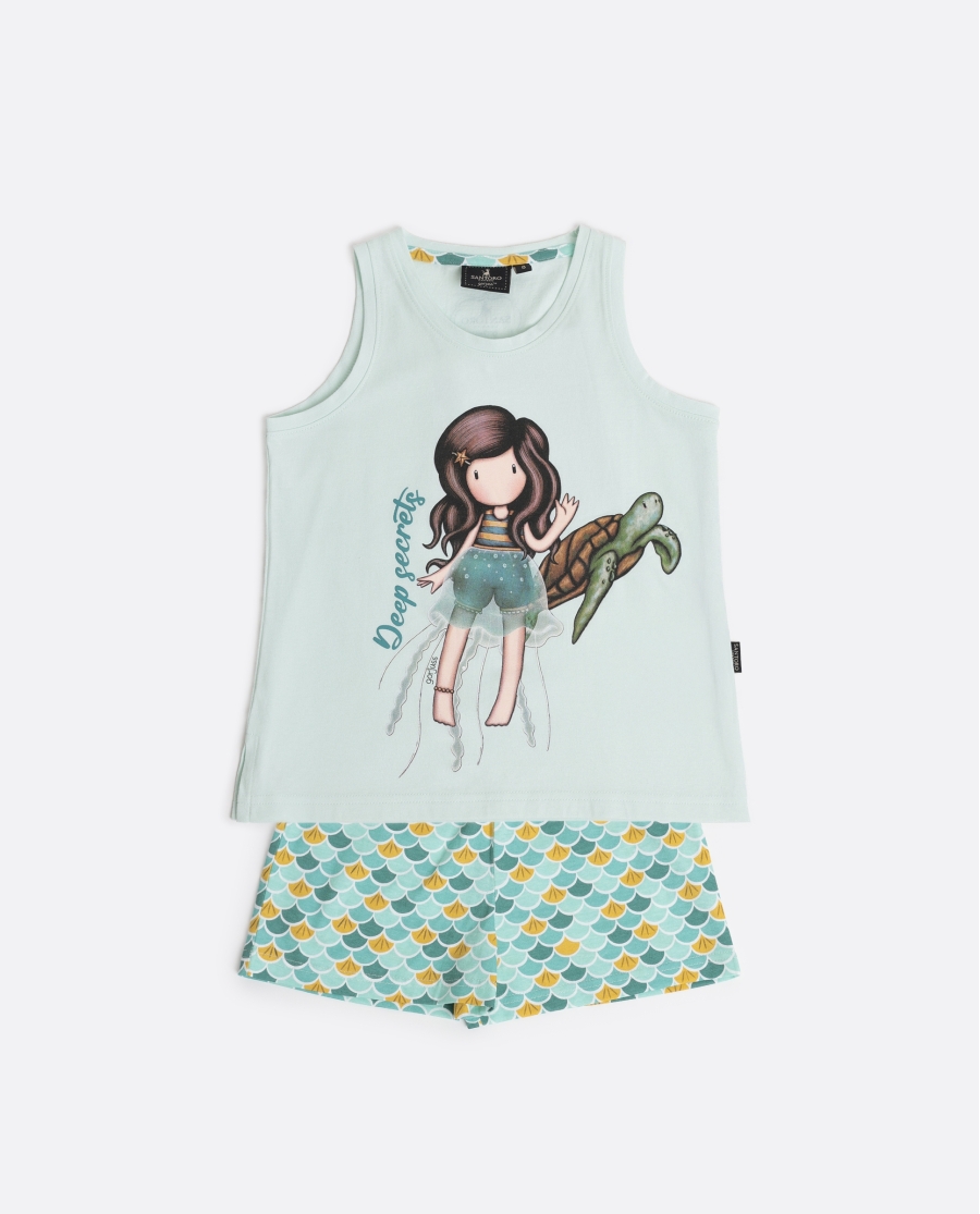 SANTORO Pijama Sin Mangas Deep Secrets para Niña AQUA