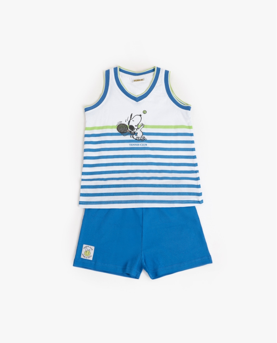 PEANUTS Pijama Sin Mangas Tennis Club para Niña AZUL