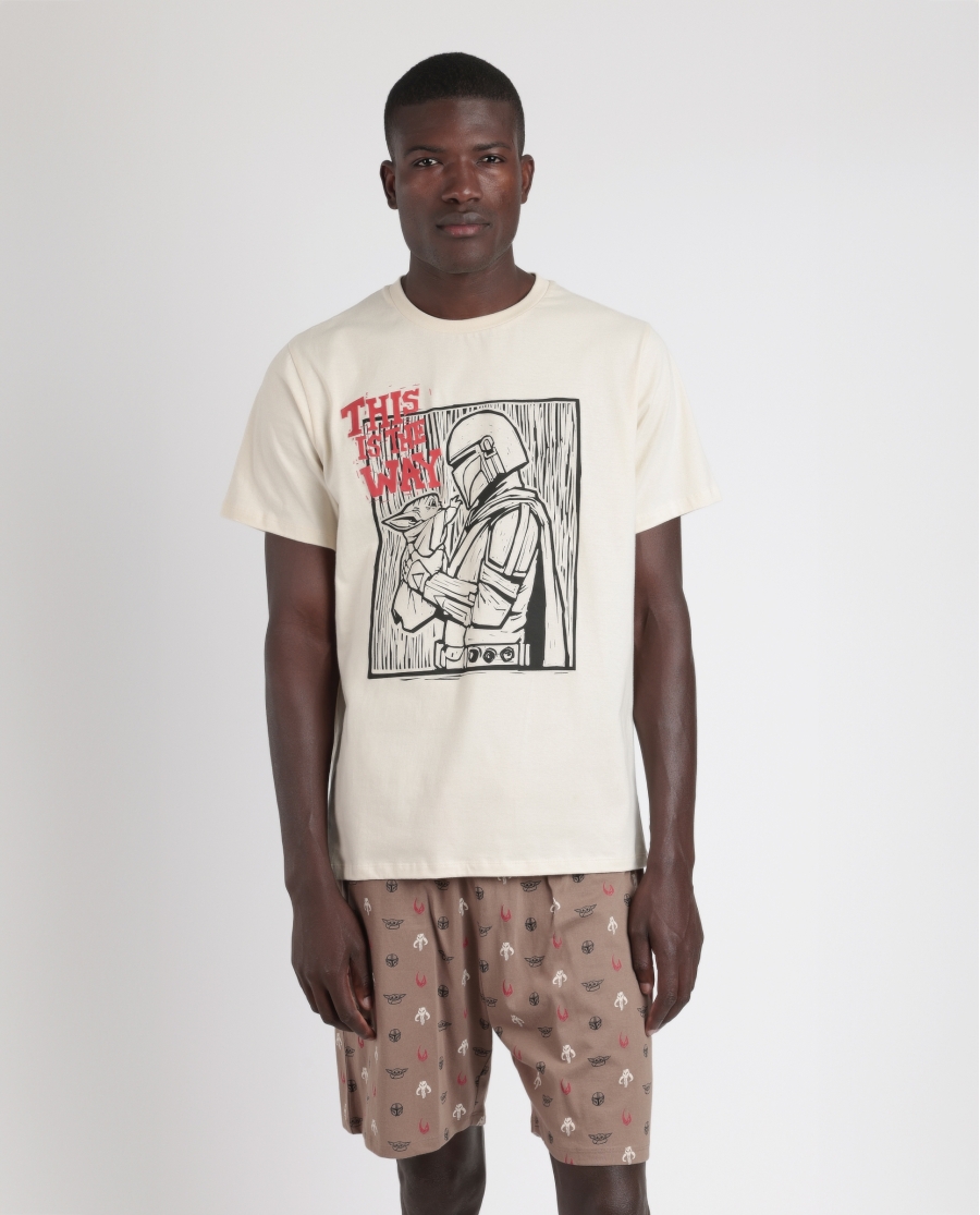 STAR WARS Pijama Manga Corta Lino Cut para Hombre CRUDO