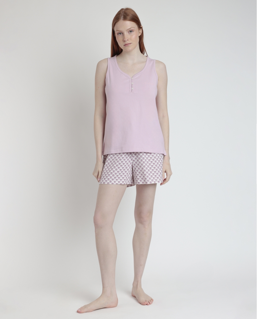 STAY AT HOME Pijama Sin Mangas Greek Style para Mujer MALVA