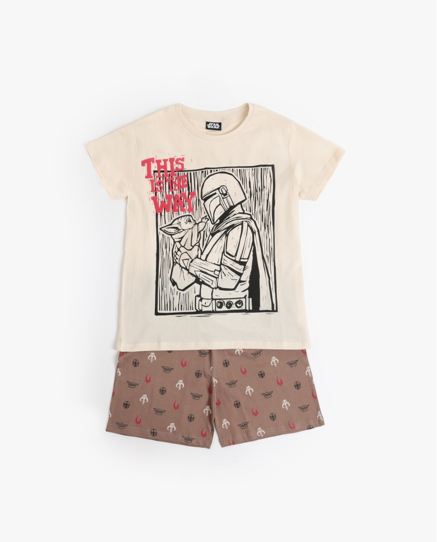 STAR WARS Pijama Manga Corta Lino Cut para Niño CRUDO