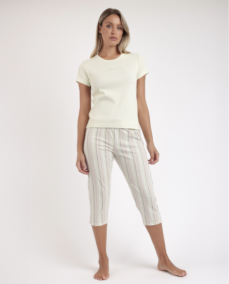 ADMAS Pijama Manga Corta Summer Vibes para Mujer MENTA