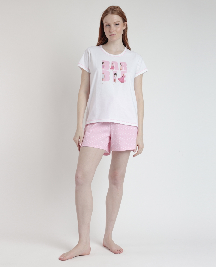BARBIE Pijama Manga Corta She Just Shines para Mujer ROSA